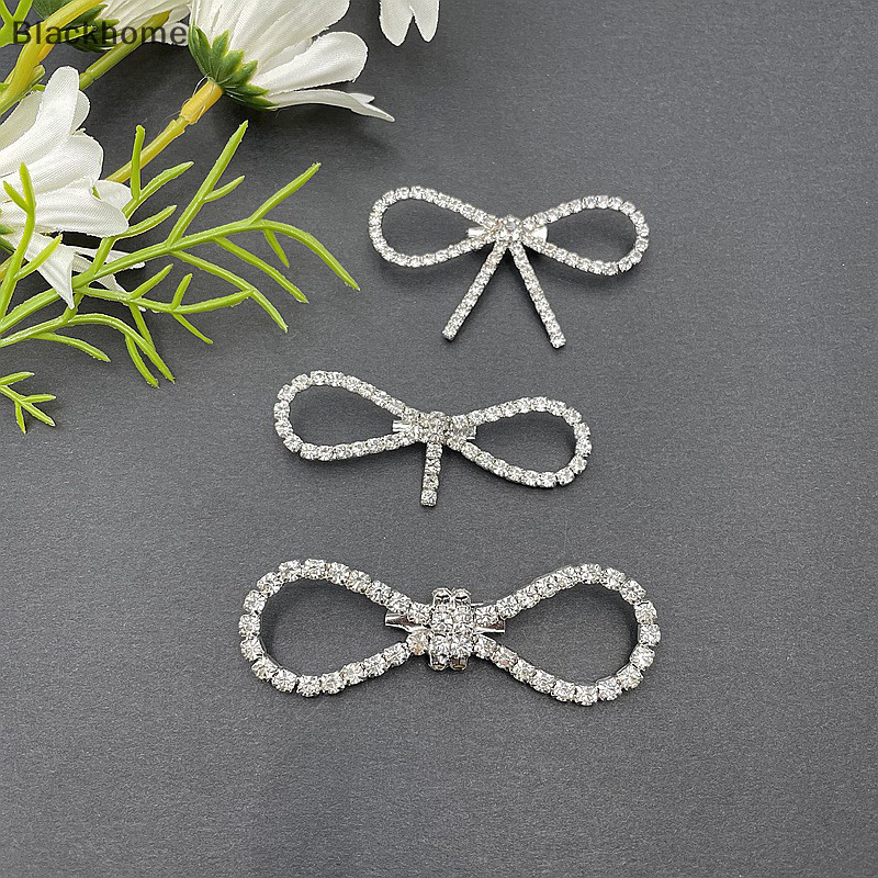 ACK แฟชั่นเงา Rhinestone โบว์หัวเข็มขัด Pearl sel Pin หัวเข็มขัด DIY เสื้อผ้ารองเท้ากระเป๋า Applique อุปกรณ์จัดงานแต่งงานของขวัญ N