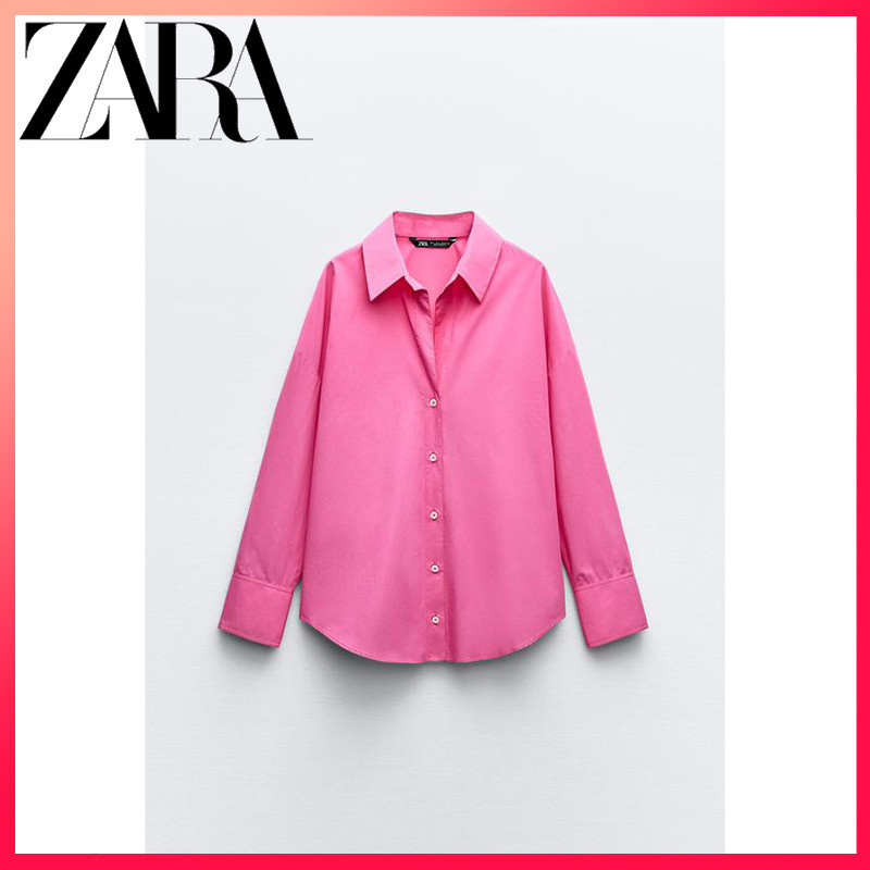 Zara 24 Summer เสื้อเชิ้ต Poplin พื้นฐานใหม่