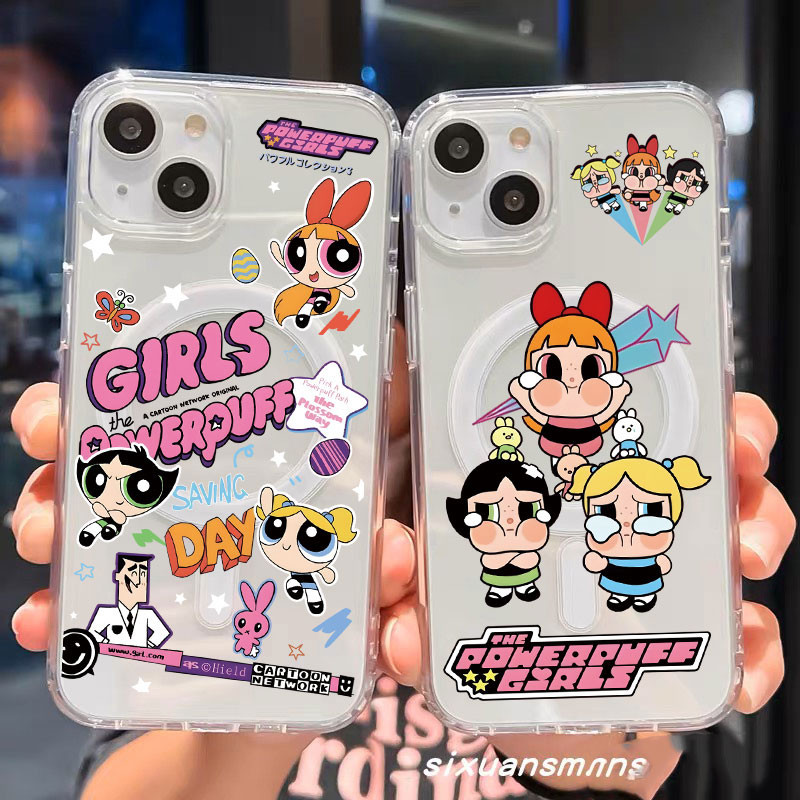 เคสโทรสัพท์ เคส ชาร์จไร้สาย ลายการ์ตูน น่ารัก สําหรับiPhone 14 13 12 11 15 pro max X XS MAX XR 7 7plus 8 เคสใส แม่เหล็ก