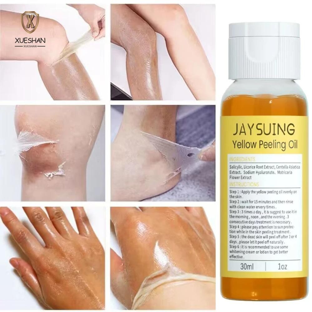 Xueshan 30ml น้ํามันให้ความชุ่มชื้น, Brightening Whitening Exfoliaation Yellow Peeling Oil, ที่มีประสิทธิภาพ Dark Skin Bleaching ลบเมลานิน Body Lotion Skin Care
