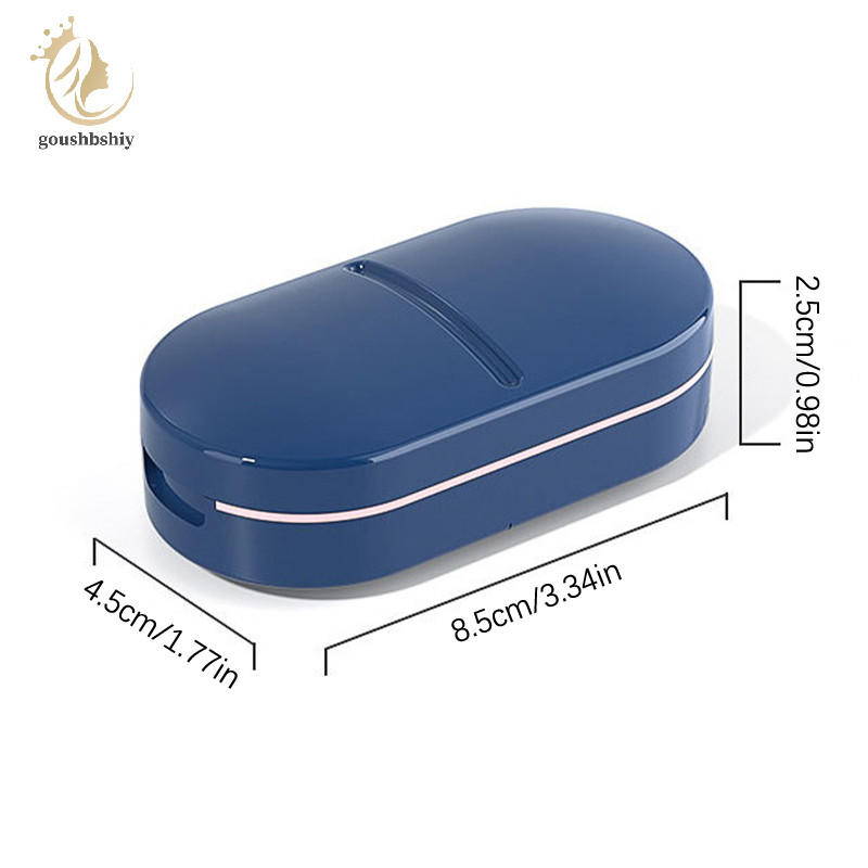 [goushbshiy] 1 ชิ้นกล่องตัดยาแบบพกพากล่องยาแท็บเล็ต Splitter ที่ใส่ยายากล่องตัดยาอเนกประสงค์สีคมชัด TH - รูปที่ 7