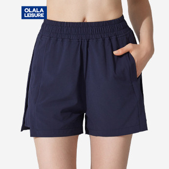Casual Sports Shorts Side Pockets Side Slit Quick Dry