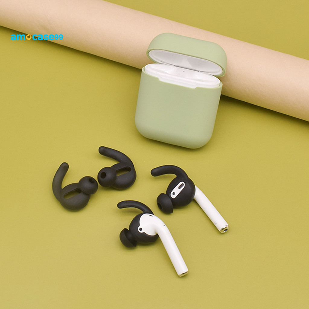 Amocase99 2 ชิ้น Mini Anti-lost ล้างทําความสะอาดได้ซิลิโคนนุ่มแผ่นรองหูฟังสําหรับ AirPods 1/2