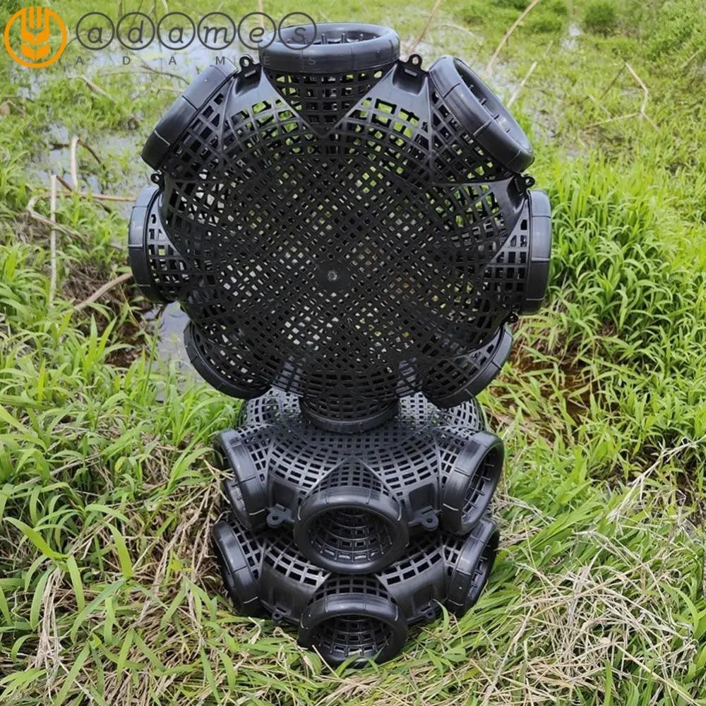 อดัมส์ สีดําปลาสุทธิกรง,3/6/8หลุมทนทานดักลอช,เครื่องมือกลางแจ้งติดตั้งง่ายมัลติฟังก์ชั่พลาสติกกรงโคลน ไม่มีครีบ ปลาไหล