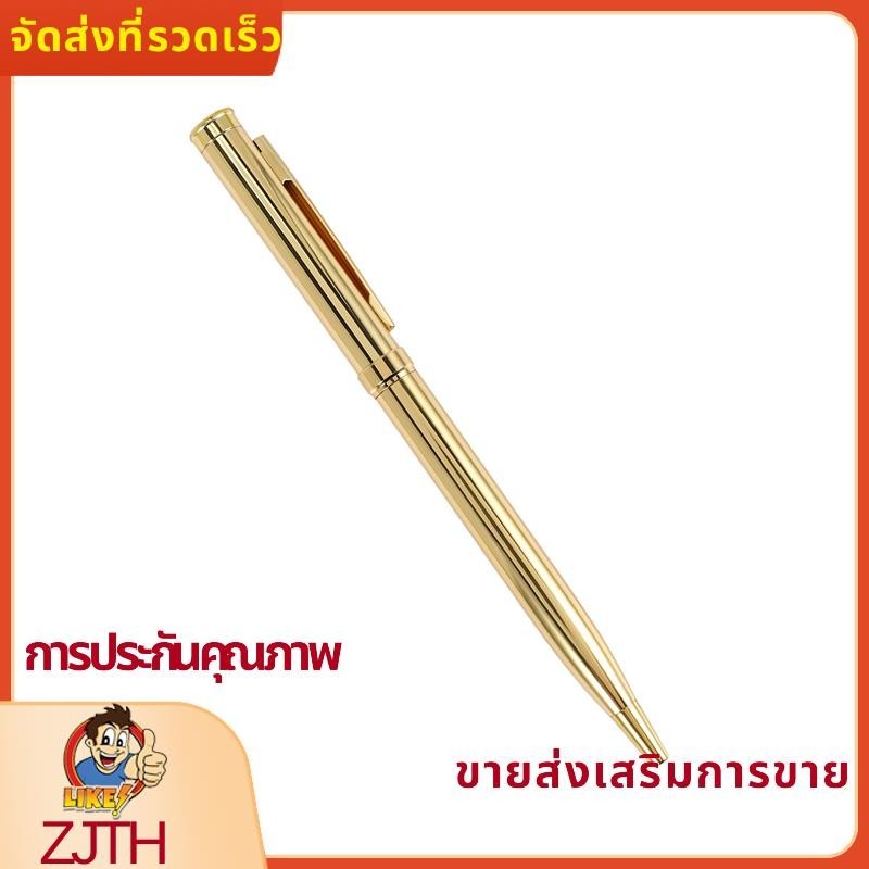 โลหะปากกาลูกลื่นสแตนเลสหมุนปากกาลูกลื่นสําหรับโรงเรียนสํานักงานสดใสเขียนจุด 1.0 มม. (สีทอง) zjuehymyaueo.th
