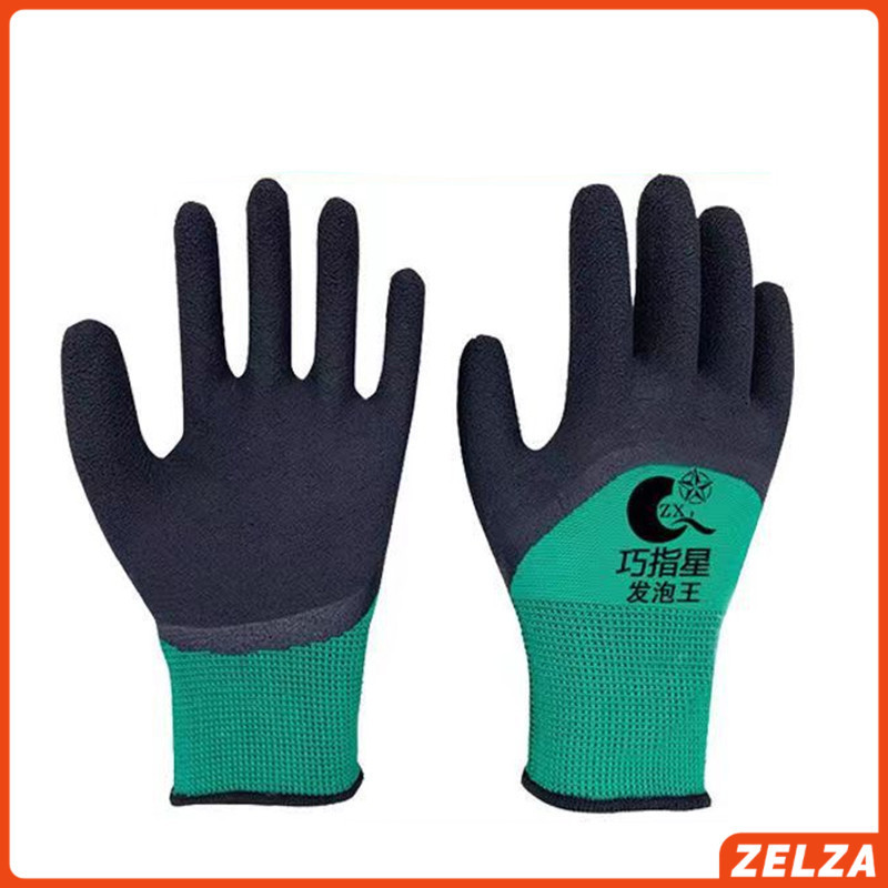 ZELZA ถุงมือผ้าเคลือบยาง กันบาด กันหนาม กันลื่น ถุงมือทำสวน ถุงมือช่าง Rubber gloves