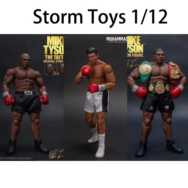 1/12 Boxing Boxer Champion Mike Tyson สะสม 3 หัว Face Muhammad Ali Action Figure ของขวัญของเล่น
