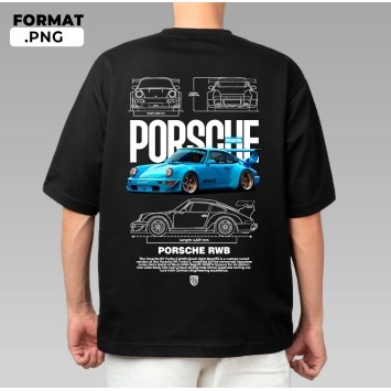 Porsche 911 Turbo S Rwb Tshirt เสื้อไมโครไฟเบอร์
