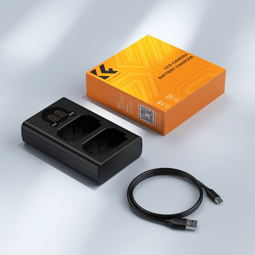 K&F CONCEPT NP-FZ100 ชาร์จแบต Sony🔋 พร้อมจอ LCD 2 ช่อง USB+Type-C ชาร์จเร็ว แบบพกพา 👍
