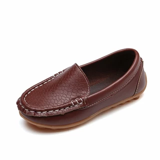 เด็กทารกจุดรองเท้าสีน้ําตาลสีดํา PU Soft-Soled รองเท้าเด็กวัยหัดเดินเด็ก Anti-Slip Breathable