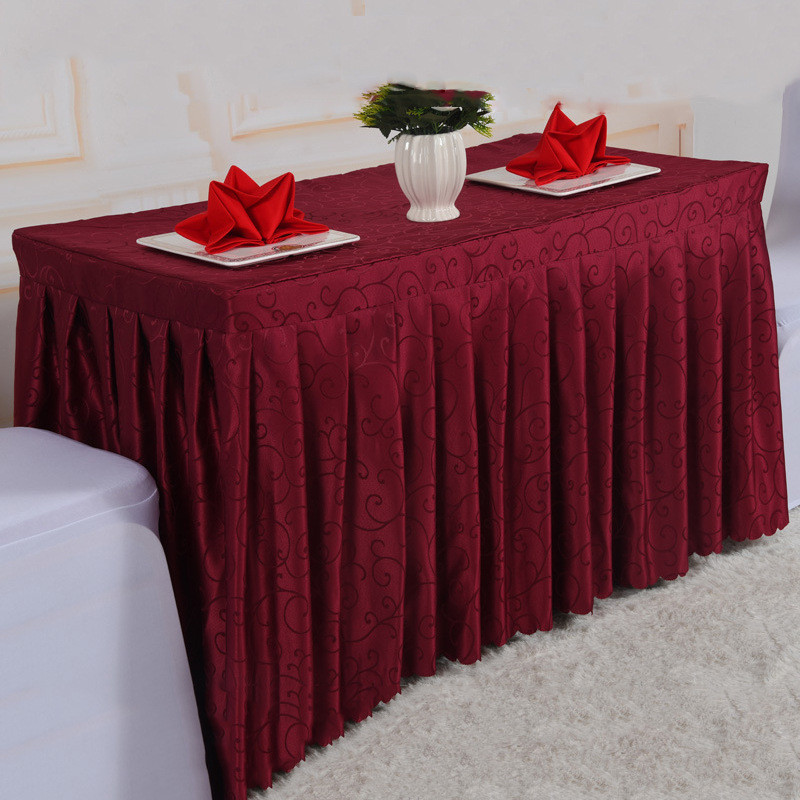 ผ้าปูโต๊ะจับจีบ (ทอลาย) มีให้เลือกหลายขนาด เหมาะสำหรับห้องประชุม งานแสดงสินค้า - รูปที่ 3