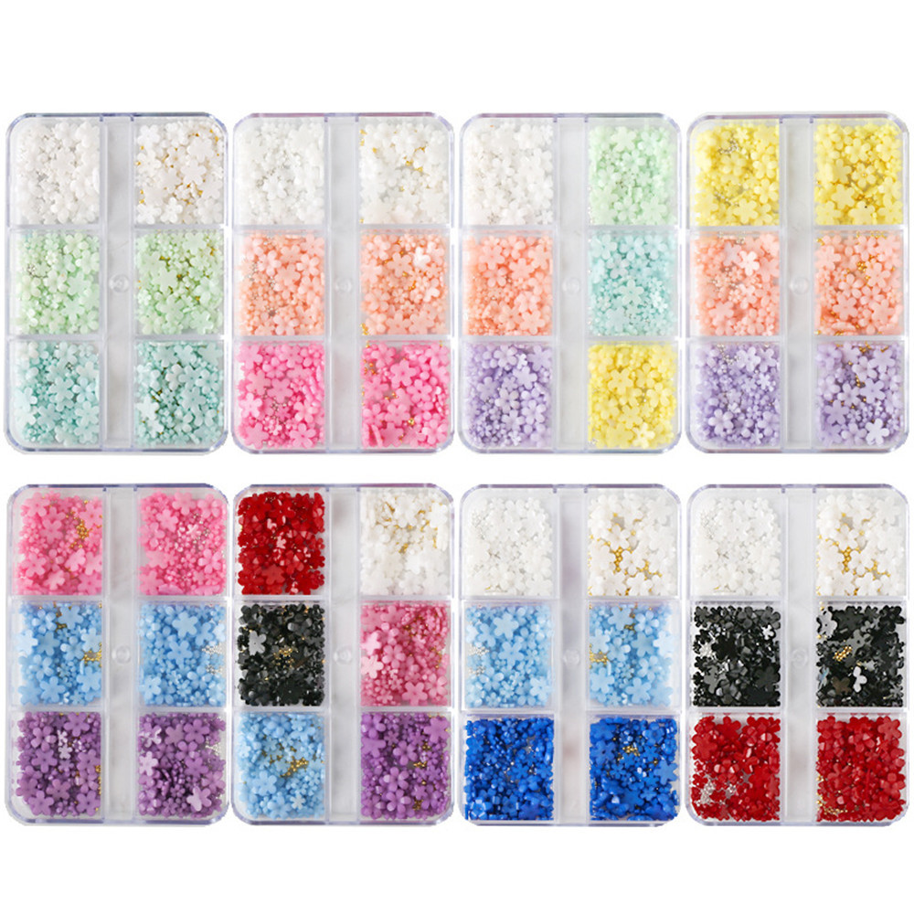 ใหม่แต่งเล็บเครื่องประดับเรซิ่นผสมดอกไม้มุกเหล็กลูกปัดเครื่องประดับแต่งเล็บฤดูร้อนยอดนิยม - รูปที่ 6