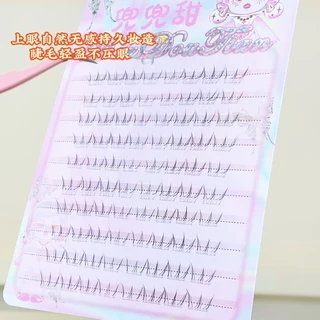 Cat-eye Princess Lower Lashes - Micro-Wispy Clusters สําหรับมังงะ Pure Look | ขนตาปลอมขนนกแบบมีกาวในตัวพร้อมเอฟเฟกต์กล้อง HD, กันน้ําและออร่าไร้เดียงสาตลอดวัน