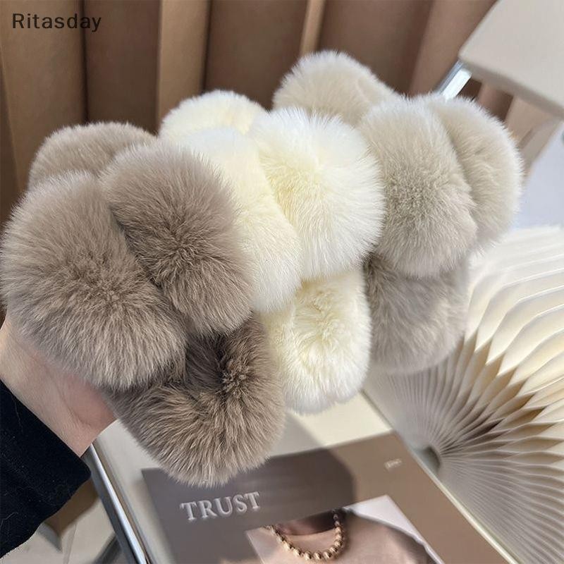 Ritasday ฤดูหนาว Faux ผม Claw ผม Hairpins Plush Barrette Crab Headwear สําหรับผู้หญิงอุปกรณ์เสริมผมใหม่