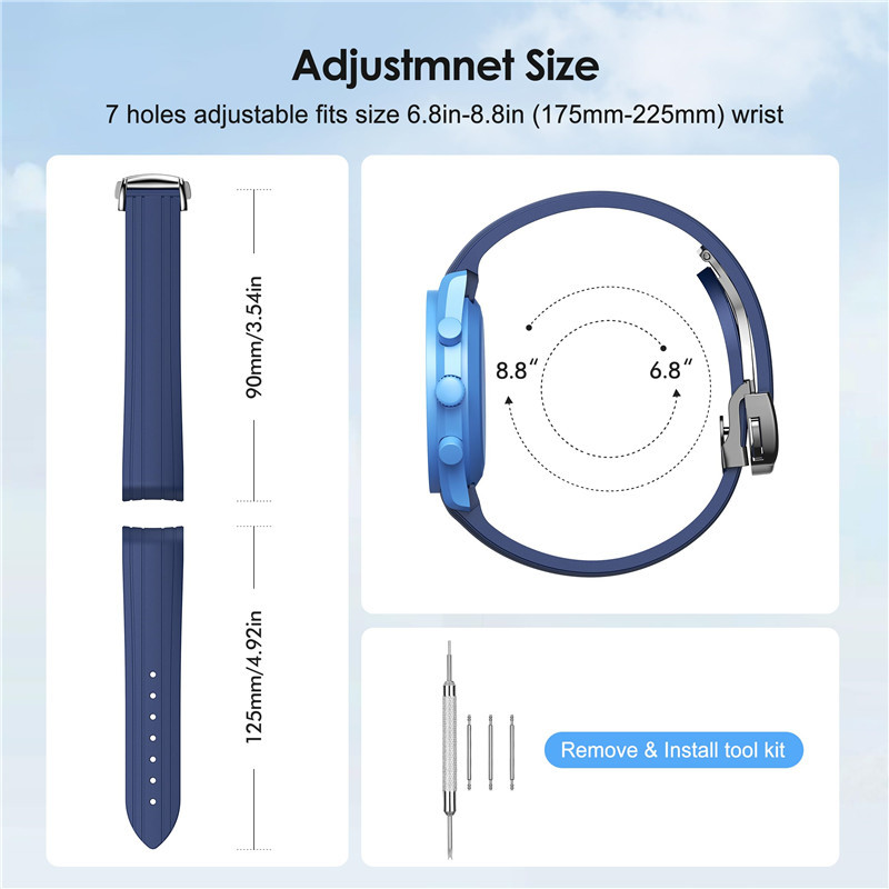 สายยางปลายโค้งสําหรับ Swatch X Omega joint MoonSwatch 20 มม.กีฬานาฬิกาซิลิโคนผู้ชายผู้หญิงกันน้ําสร้อยข้อมือหัวเข็มขัดพับ