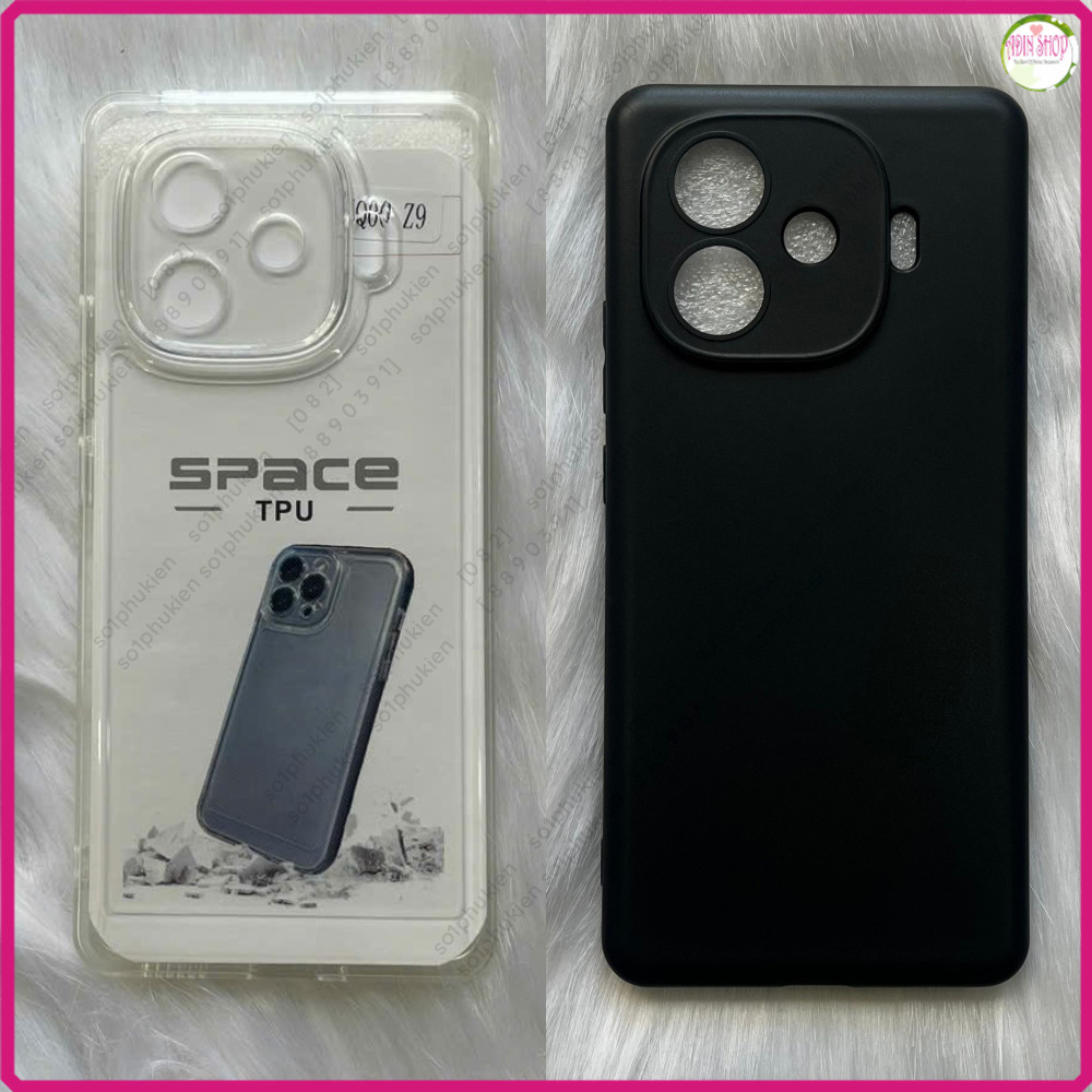 เคส Vivo Iqoo Z9 Turbo/ Z9 Turbo plus (turbo+) / Z9 (ในประเทศ) พลาสติกใส พลาสติกสีดํา ป้องกันสีส้มคุ