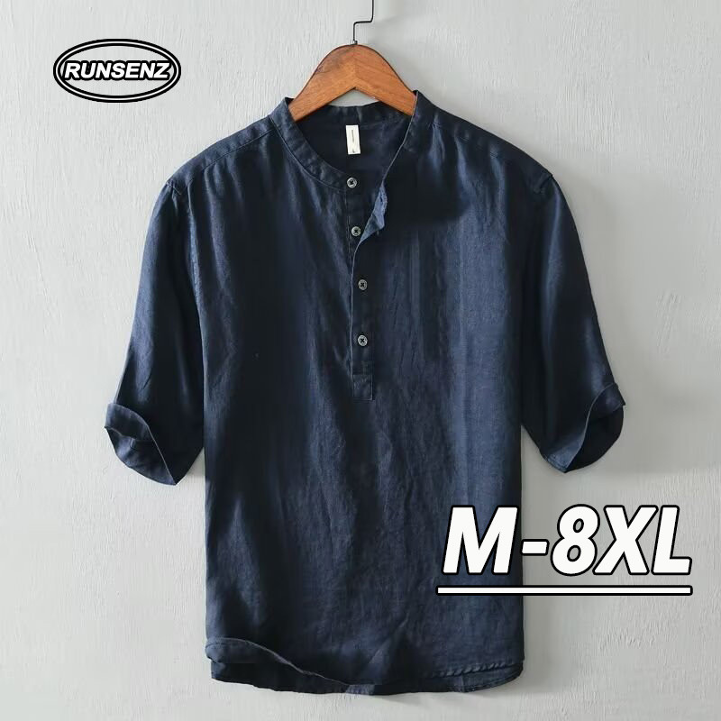 M-8xl ญี่ปุ่น Basic เสื้อโปโลผู้ชาย Plus ขนาด Top Plain Casual หลวมแขนสั้นเสื้อยืดขนาดใหญ่