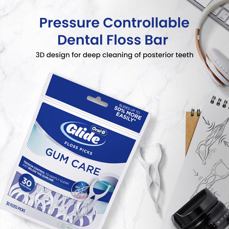 Oral-b Glide Floss Picks 30 ชิ้น Pack การออกแบบรูปตัว Y เพื่อทําความสะอาดได้ง่ายและสะดวกสบาย