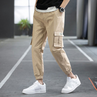 Men Cargo Pants Fashion Long Pants Ankle Pants Korean Style Trousers with Back Pocket M-5XL