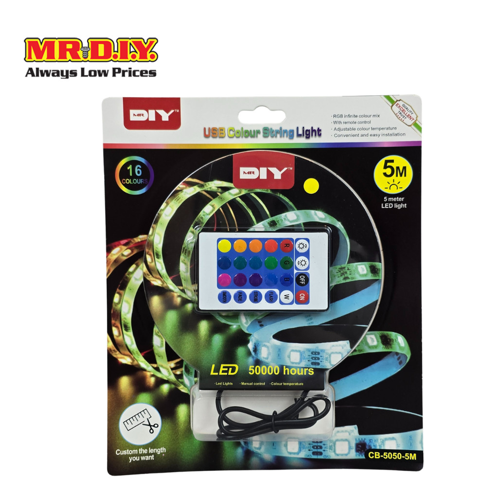 MR.D.I.Y USB Colour String Light แถบไฟ LED ตกแต่งห้องเปลี่ยนสีได้ ยาว 5 เมตร