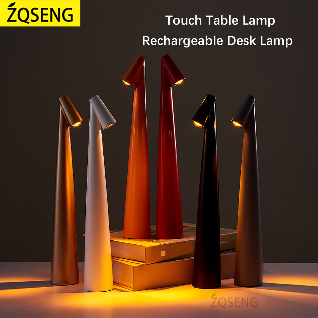 สัมผัสโคมไฟตั้งโต๊ะห้องนอนสก์ท็อปไฟกลางคืนโคมไฟอ่านหนังสือไร้สายสําหรับร้านอาหารบาร์ตกแต่งแสง