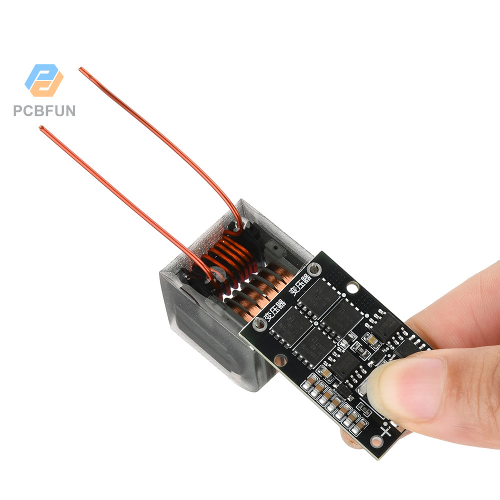 Pcbfun DC 6-15V to AC 10kV-25kV Arc Igniter แรงดันไฟฟ้าโมดูล Driver Board Transformer ไฟแช็ก 12V ความร้อนต่ํายาวเวลาทํางาน 20kV อินเวอร์เตอร์ 70W