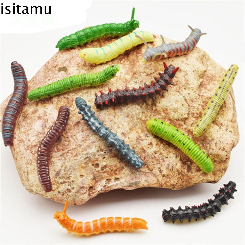 Isitaft Twisty Worm ของเล่น 12 ชิ้น/ล็อตแมลงสัตว์เด็กของขวัญสมจริงปลอม Caterpillar ของเล่นเด็กปลอม Caterpillar