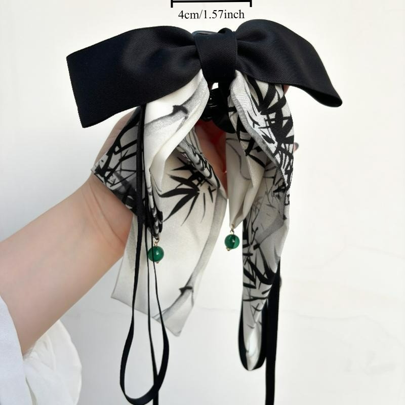 Antiquity Bow Ribbon Hairpin แฟชั่นเกาหลีกิ๊บติดผมหรูหราเครื่องประดับผมสําหรับผู้หญิงอ่อนโยน - รูปที่ 3