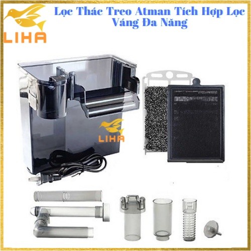 Atman ตัวกรองน้ําตกแบบแขวนพร้อมตัวกรองท่ออเนกประสงค์แบบรวมสําหรับตู้ปลา