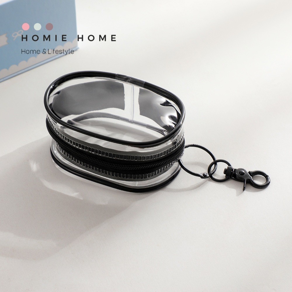 HH-1199 กระเป๋าใส่ตุ๊กตา 10cm กระเป๋าใสใส่สายชาร์จ มีที่ห้อย มีซิป ซองใส่ตุ๊กตา