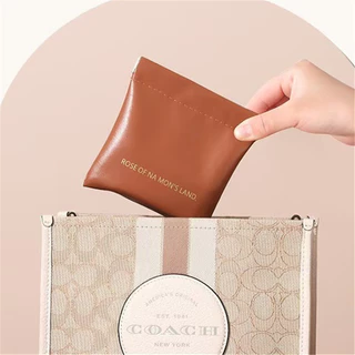 3ขนาด กระเป๋าลิปสติกสําหรับสตรี กระเป๋าใส่เครื่องสำอาง ซองใส่แว่นตาหนัง PU ช่องเก็บของปิดอัตโนมัติ กระเป๋าเงินเ