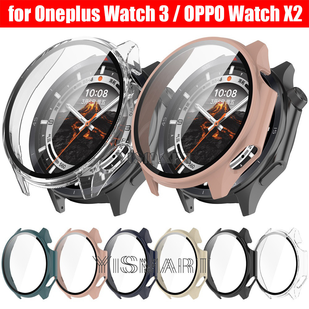 Hard PC สําหรับ Oneplus Watch 3 Full Coverage Glass Screen Protector สําหรับ OPPO Watch X2 Accessori