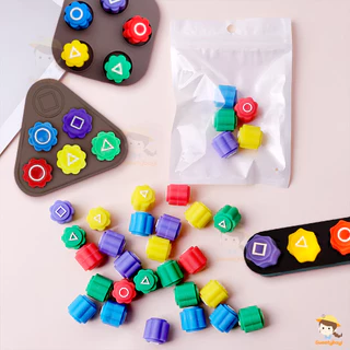 SWEETYBAYI Squid Game 2 Gonggi Stones มีหลายแบบ ของเล่นเพื่อการศึกษา ของเล่นโต้ตอบพ่อแม่ลูก Stone Catching Game