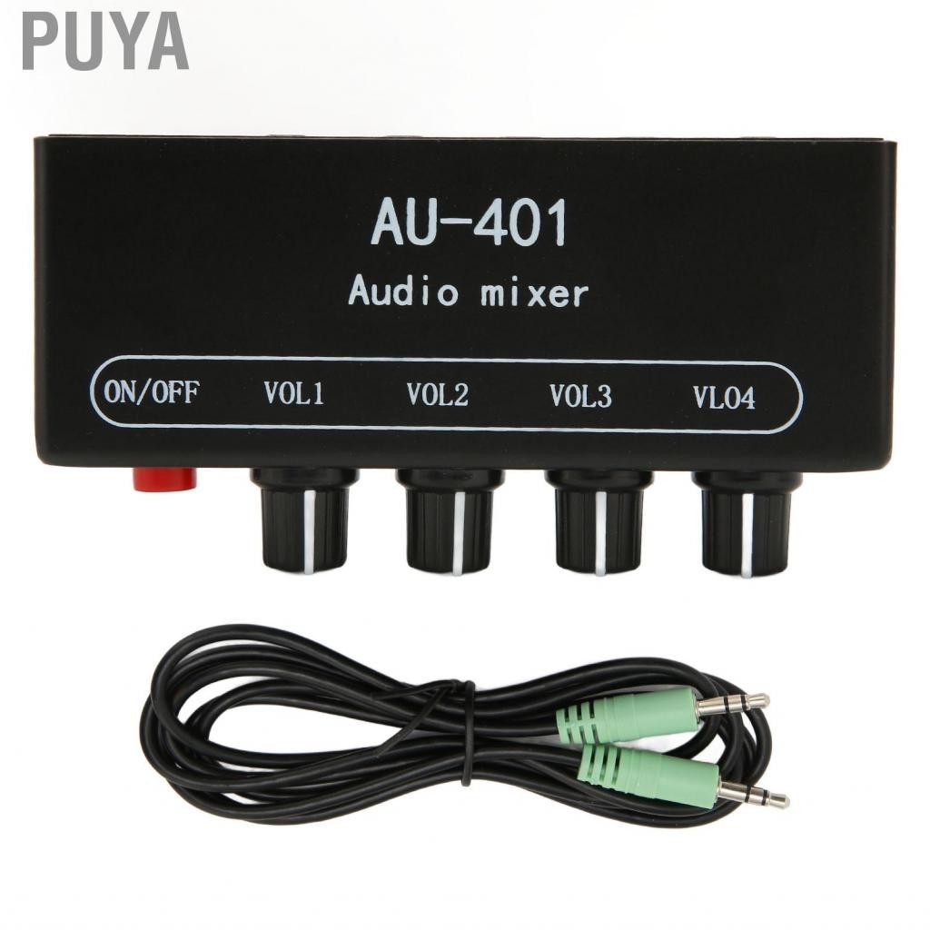 Puya Stereo Mixer 4 In 1 Out Volume Control 3.5mm Sound For Headphone Amplifier