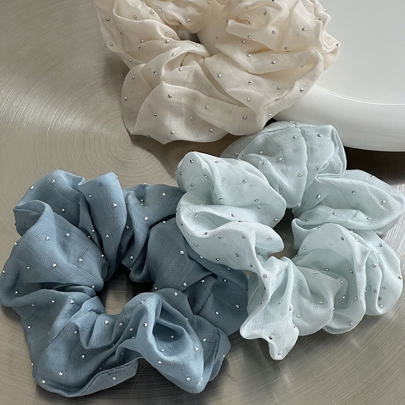 ผู้หญิง Blue Series ผมผูกเชือกผม Scrunchies ยางผมหางม้าเครื่องประดับผม