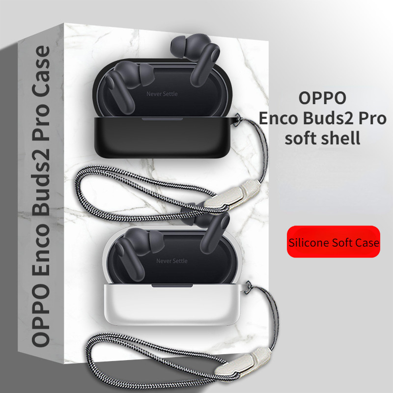 For OPPO Enco Buds2 Pro Case Silicone Soft Case Cute Lanyard Pendant OPPO Enco Buds2 Pro Protective Cover Case