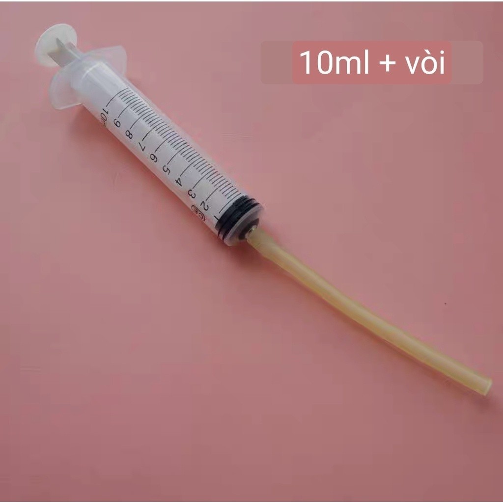 Parrot Powder Syringe 10ml (ฟรีหลอด 14 ซม.) Baby Parrot Powder Pump Pigeon Food Pump Fighting Chicke