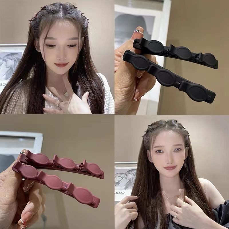 กิ๊บติดผมถักสองชั้น พร้อมคลิปหนีบผม ขนาดเล็ก 3 ชิ้น สีพื้น กิ๊บติดผมหน้าม้า ปิ่นปักผม กิ๊บปากเป็ด เครื่องประดับผม แฟชั่นสําหรับผู้หญิง - รูปที่ 3