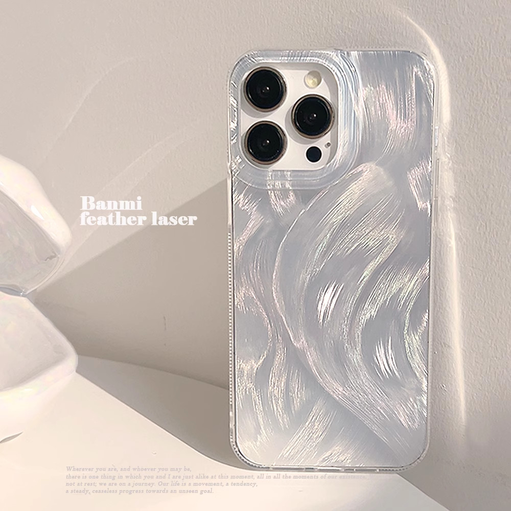 ใหม่ เคสโทรศัพท์มือถือ กันกระแทก ลายขนนก หรูหรา สําหรับ iphone 15promax 14 13 12 11 XSmax XR 8plus 7