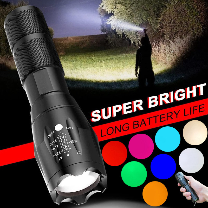 ไฟฉาย RGBW 4 in 1 สีแดง สีเขียว สีฟ้า สีขาว โหมดเดียว ไฟฉาย LED 4 สี สําหรับกลางคืน