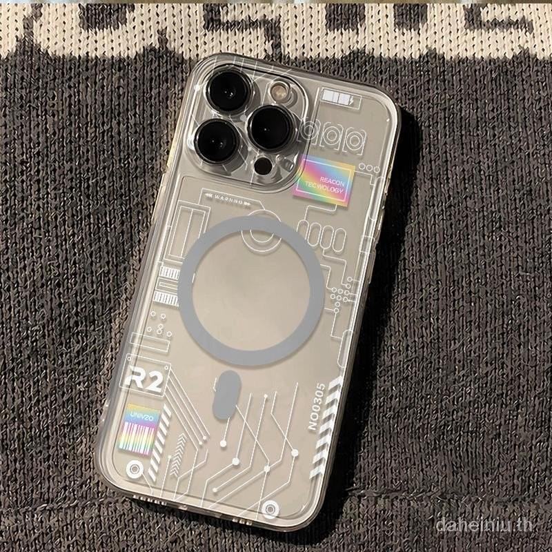 เคสโทรศัพท์มือถือ ซิลิโคน ใส พร้อมตัวดูดแม่เหล็ก สําหรับ Iphone 15 14 13promax 12 x xr 8p7 2NV2