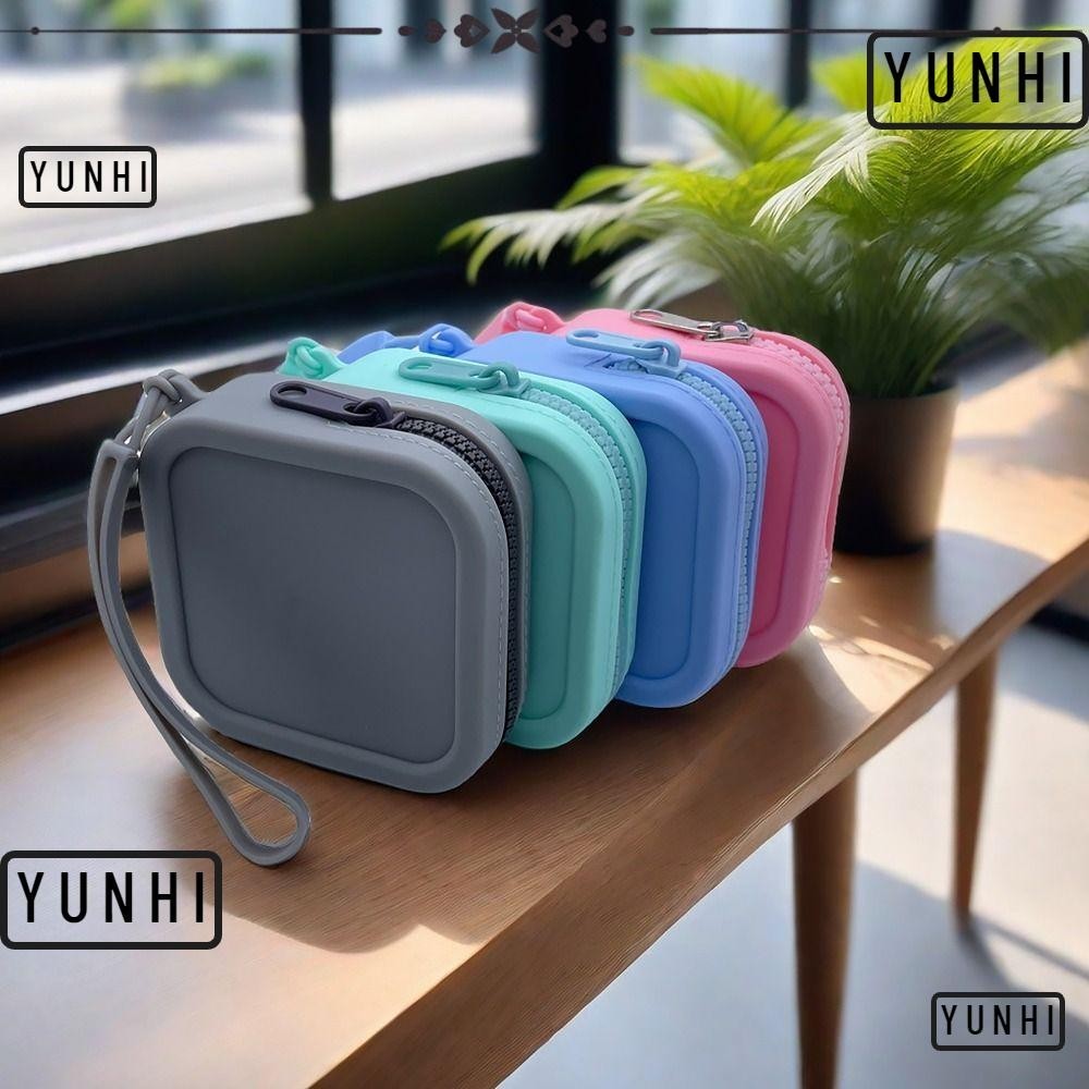 Yunhi กระเป๋าสตางค์ กระเป๋าใส่เหรียญ มีซิป กันน้ํา กระเป๋าเดินทาง วินเทจ ซิลิโคน จัดระเบียบ กระเป๋าเครื่องสําอาง นักเรียน