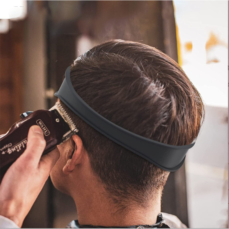 เทมเพลตซิลิโคน DIY สำหรับโกนหนวด ตัดผม สีเทา สีแดง พกพาสะดวก - รูปที่ 3