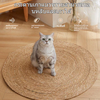 แผ่นลับเล็บแมว พรมแมว กรงเล็บแมวบด หวายทอเสื่อนอนแมว หญ้าพุ่ม พรมวงกลม 3 ขนาด