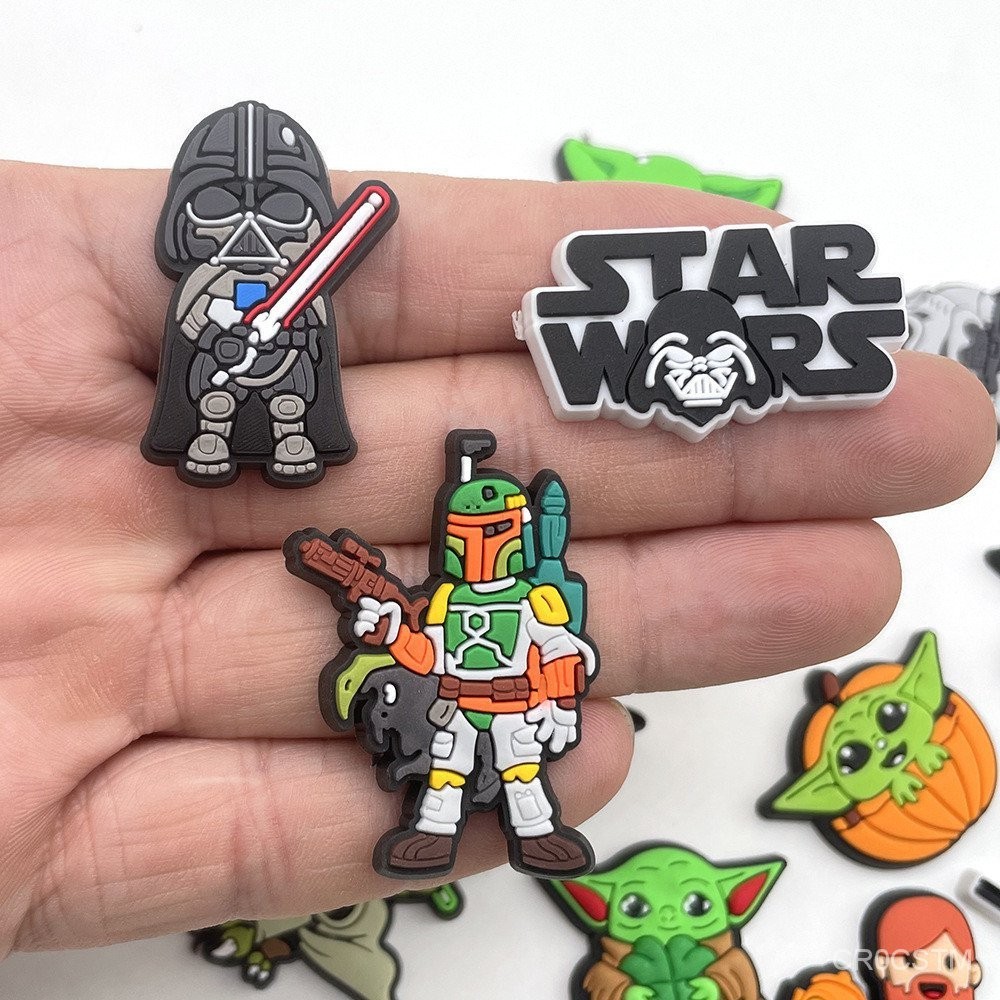 หัวเข็มขัดยาง แบบนิ่ม รูป Star Wars น่ารัก เครื่องประดับ สําหรับตกแต่งรองเท้า Crocs