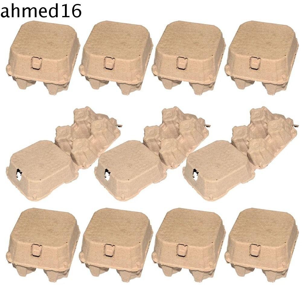 Ahmed กล่องกระดาษใส่ไข่ไก่ 4 ช่อง วางซ้อนกันได้ ประหยัดพื้นที่ สําหรับร้านอาหาร 10 ชิ้น