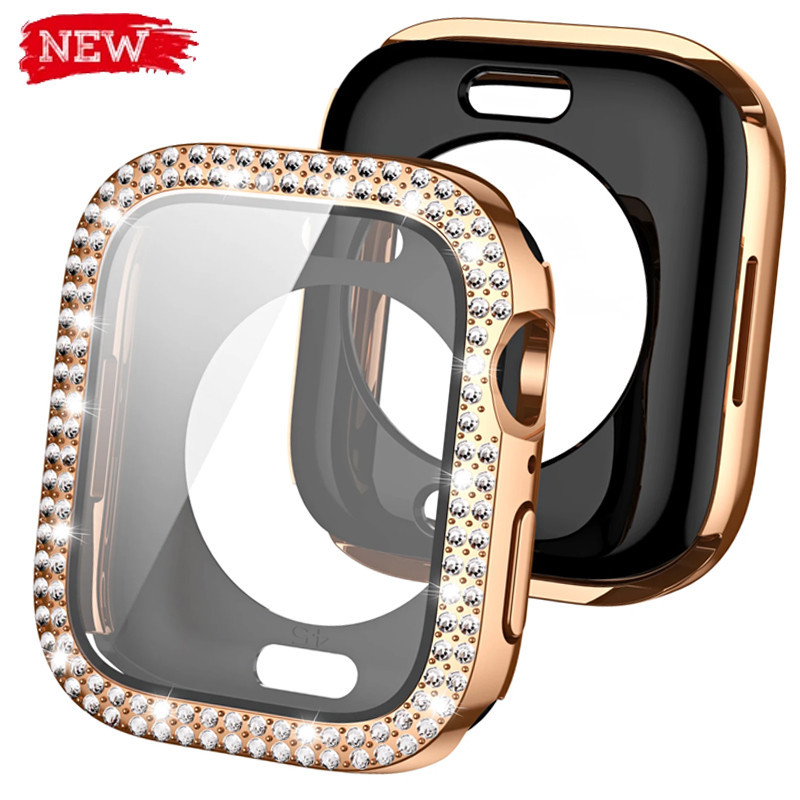 เคสป้องกันหน้าจอ กันน้ํา ประดับเพชร สําหรับ Apple Watch Ultra 49 มม. 45 มม. 41 มม. 40 มม. 44 มม. Iwatch Ultra 2 Series 9 8 7 6 5 SE 4
