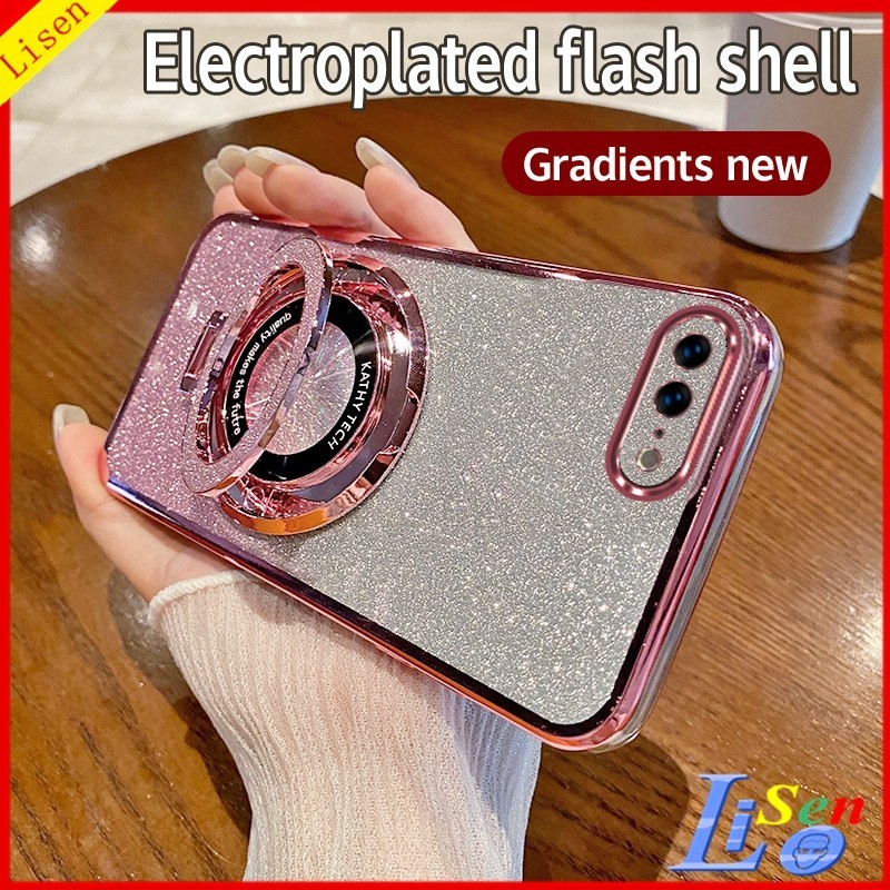 เคส iphone 7 Plus 8 Plus XR XS Max 11 Pro Max 12 Pro Max เคสโทรศัพท์มือถือแบบใส กันกระแทก พร้อมที่ตั้งวาง สําหรับ ZJSF