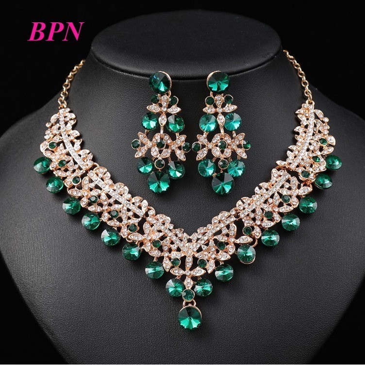 Bpn เจ ้ าสาวสร ้ อยคอชุดต ่ างหูชุดแต ่ งงานชุดราตรี