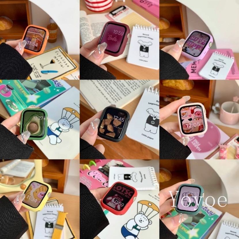 สําหรับ Apple Watch Ultra 2 49 มม.45 มม.44 มม.40 มม.42 มม.38 มม.41 มม.ซิลิโคนกันชนสําหรับ iWatch Series 9 8 7 Se 6 5 ป ้ องกันกรณี